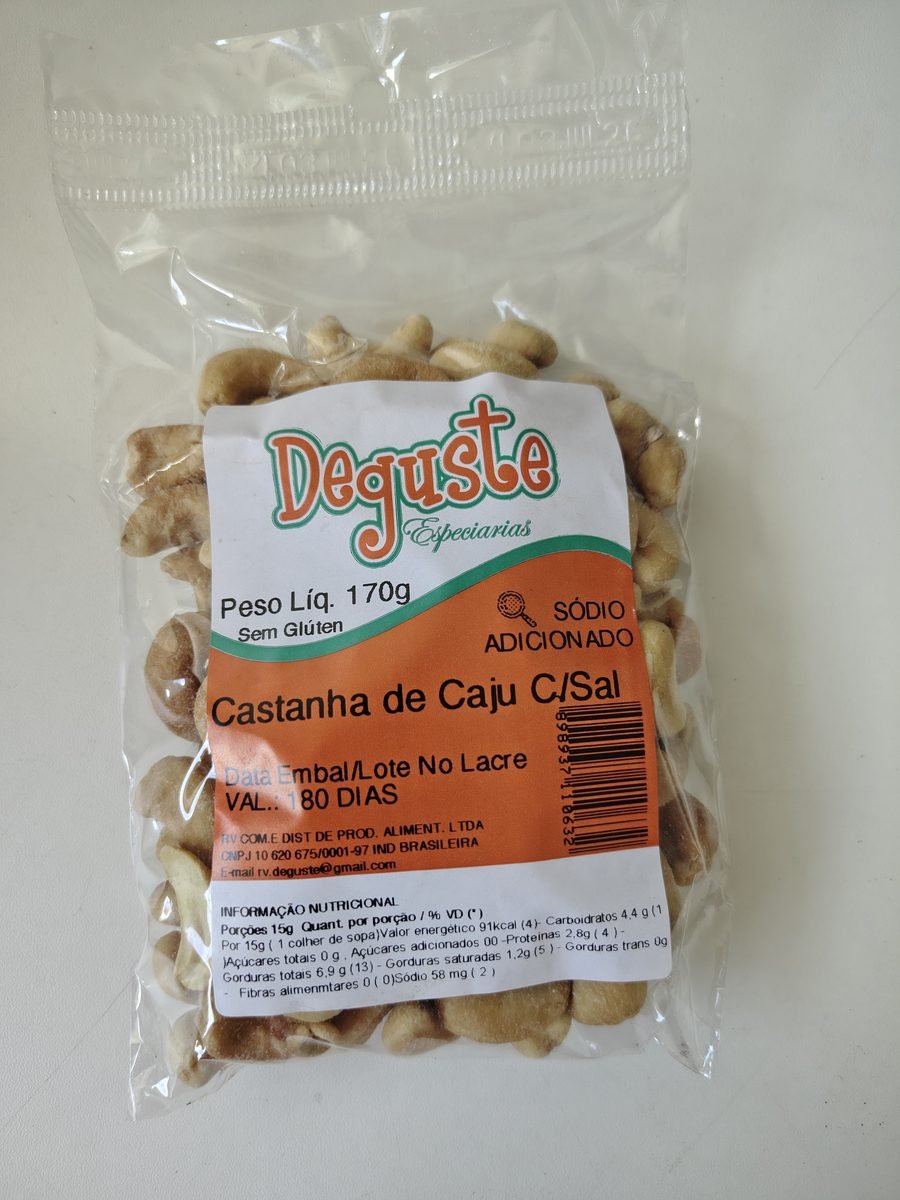 Castanha de Caju com Sal - Sódio Adicionado